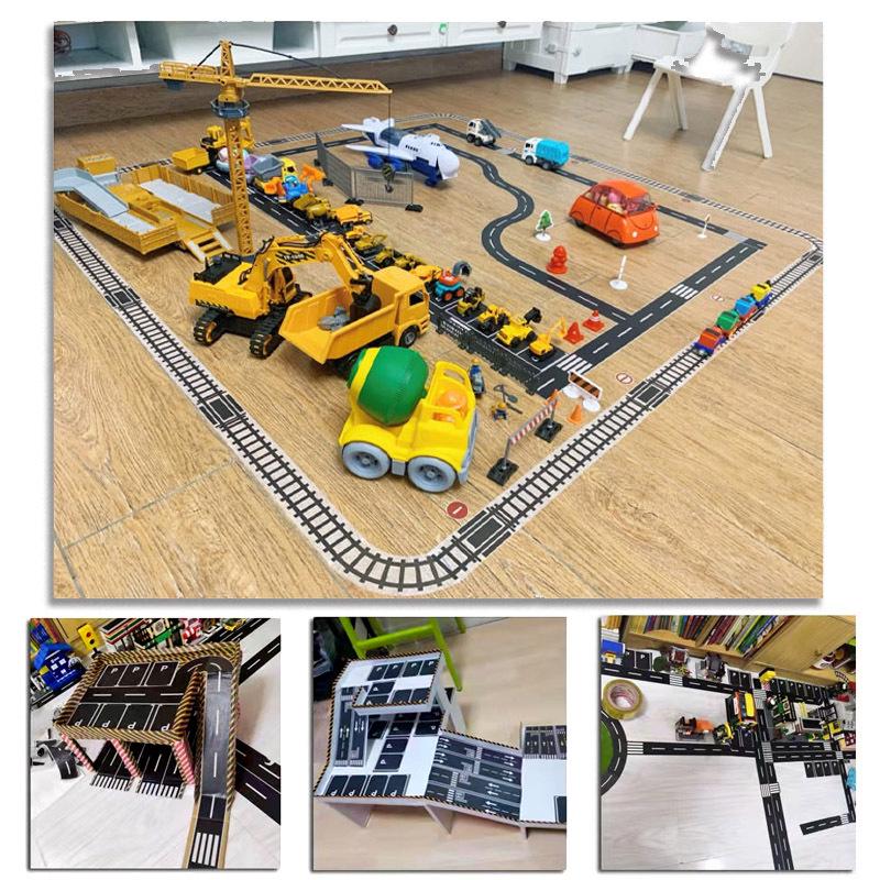 Traffic Track Stickers & Road Tape Set for Kindergarten DIY Playground Activities