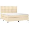 3142110 vidaXL Lit à sommier tapissier avec matelas Crème 160x200 cm Tissu