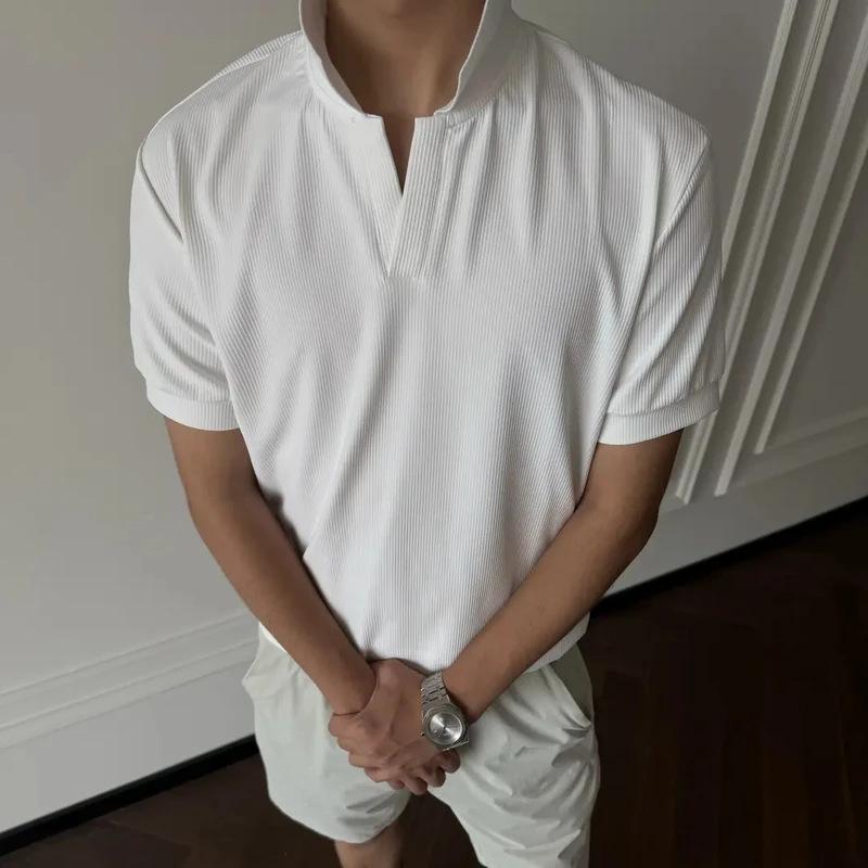 American POLO Shirt Lapel Short-sleeved Men s New Commuter Business Casual Half-sleeve M