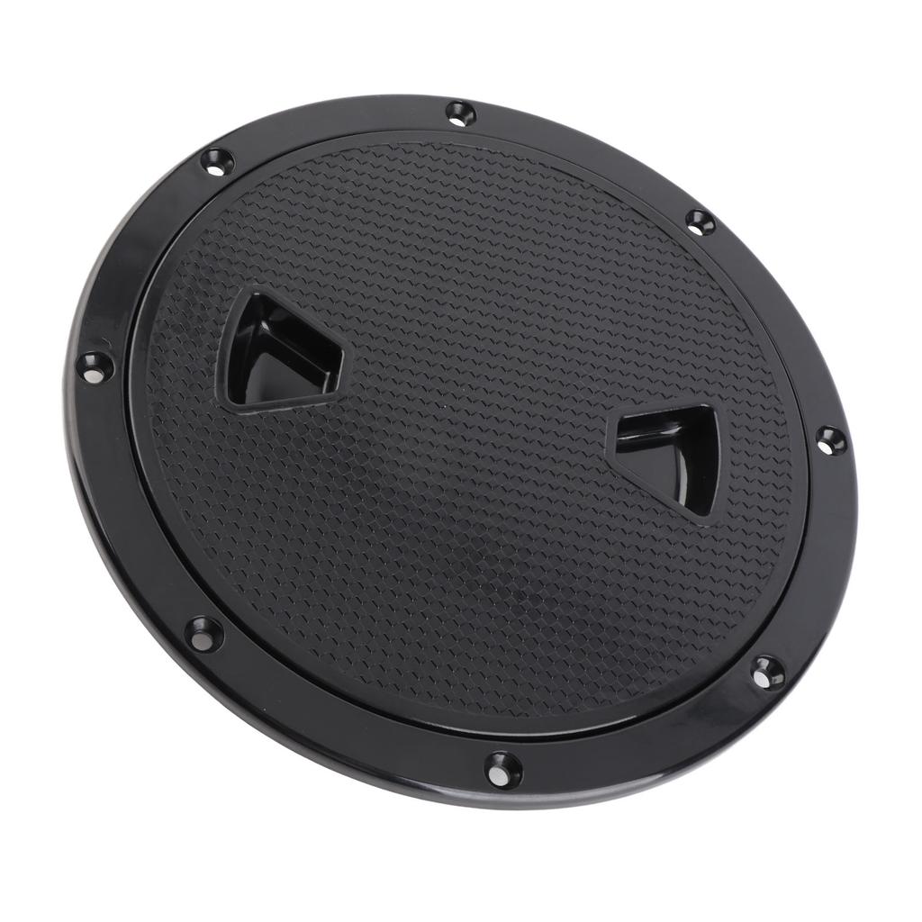 8in Round Deck Plate UV Resistant Black Inspection Hatch Cover for Marine Boat RV