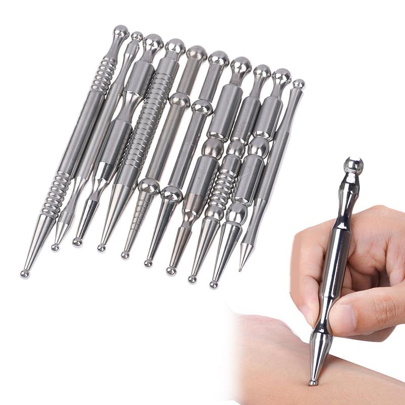 1Pcs Acupuncture Pen, Facial Reflexology Tools Stainless Steel, Trigger Point Massager Tool, Deep Tissue Massage Tool