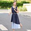 Fashion irregular hem design sense chic long dress women's summer new loose streamer thin temperament dress