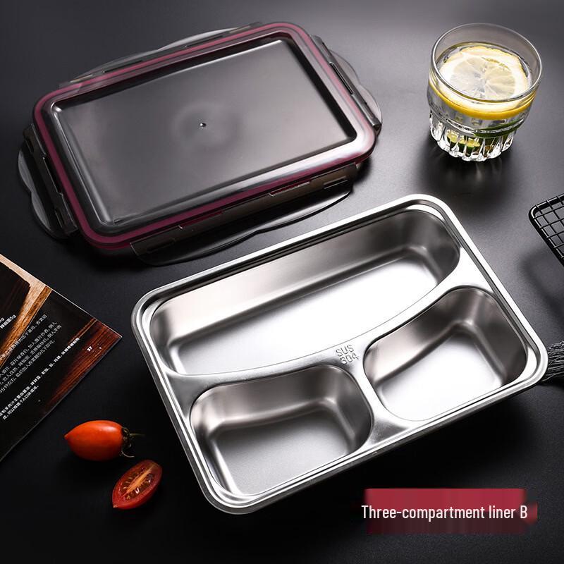 ZISIZ 304 Stainless Steel Divided Lunch Box