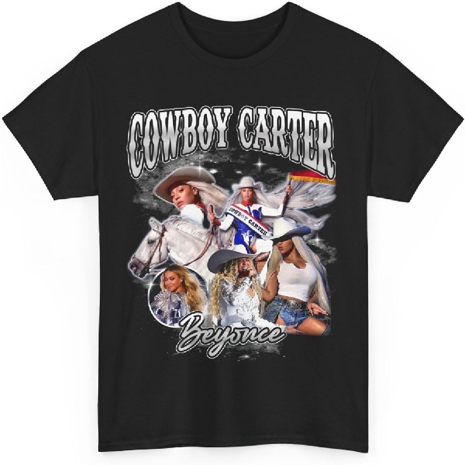 Cowboy T-Shirt Carter, Western Rodeo Music Unisex Tee, Southern Style Cowboy Shirt, Country Concert Shirt for Music Lovers S