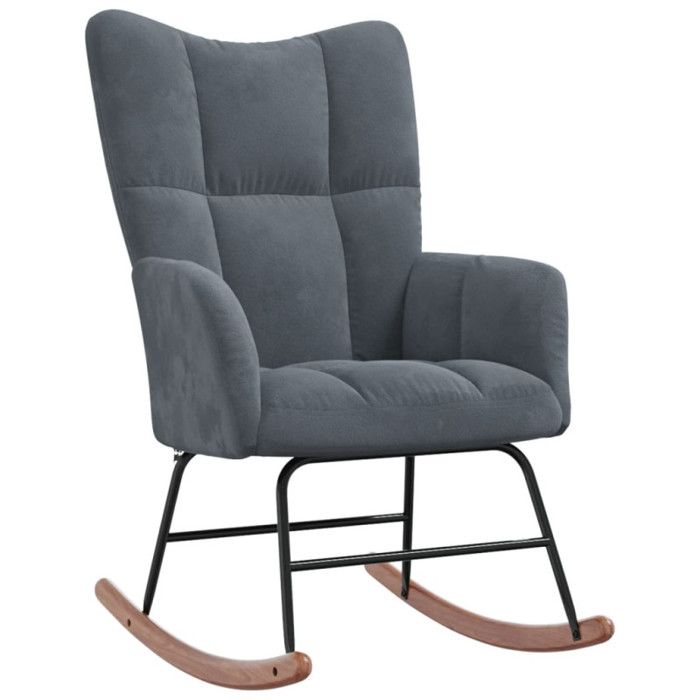 VidaXL Chaise à Bascule Chaise de Relaxation Siège de Relaxation Fauteuil de Salon Salle de Séjour Maison Intérieur Gris 328140