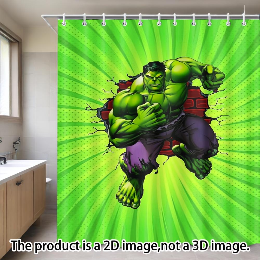 

1pc St. Patrick s Day and Valentine s Marvel Themed Shower Curtain for Bathroom Decor, Featuring Hulk Breaking Through Design, 90x180cm