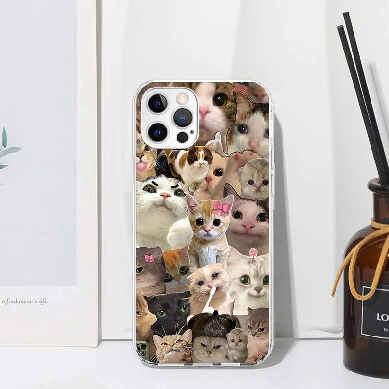 Crying Cat Memes Phone Case For Iphone 17 Air 16 15 Plus 16E 14 Pro Max 13 Mini 12 11 7 8 SE Fundas Soft Back Cover 17 Air 16 15