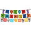 Mexican Day Of The Dead Themed Party Decoration Skull Bride Groom Draw Flag Hollow Colorful Banner Bunting