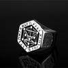 Viking Compass Design Mens Stainless Steel Ring Norse Rune Jewelry Retro Style