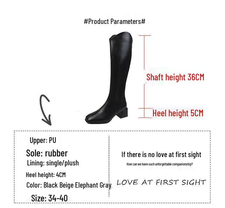 Dámské kozačky nad koleno s robustním podpatkem a čtvercovou špičkou - kolekce podzim/zima 2025