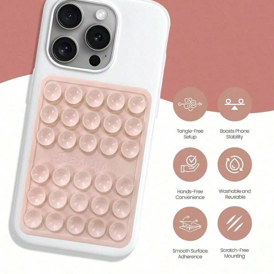

Double Sided Silicone Suction Cup - Sticky Grip Holder For IPhone And Android - Removable Hands- Free Phone Accessories белый