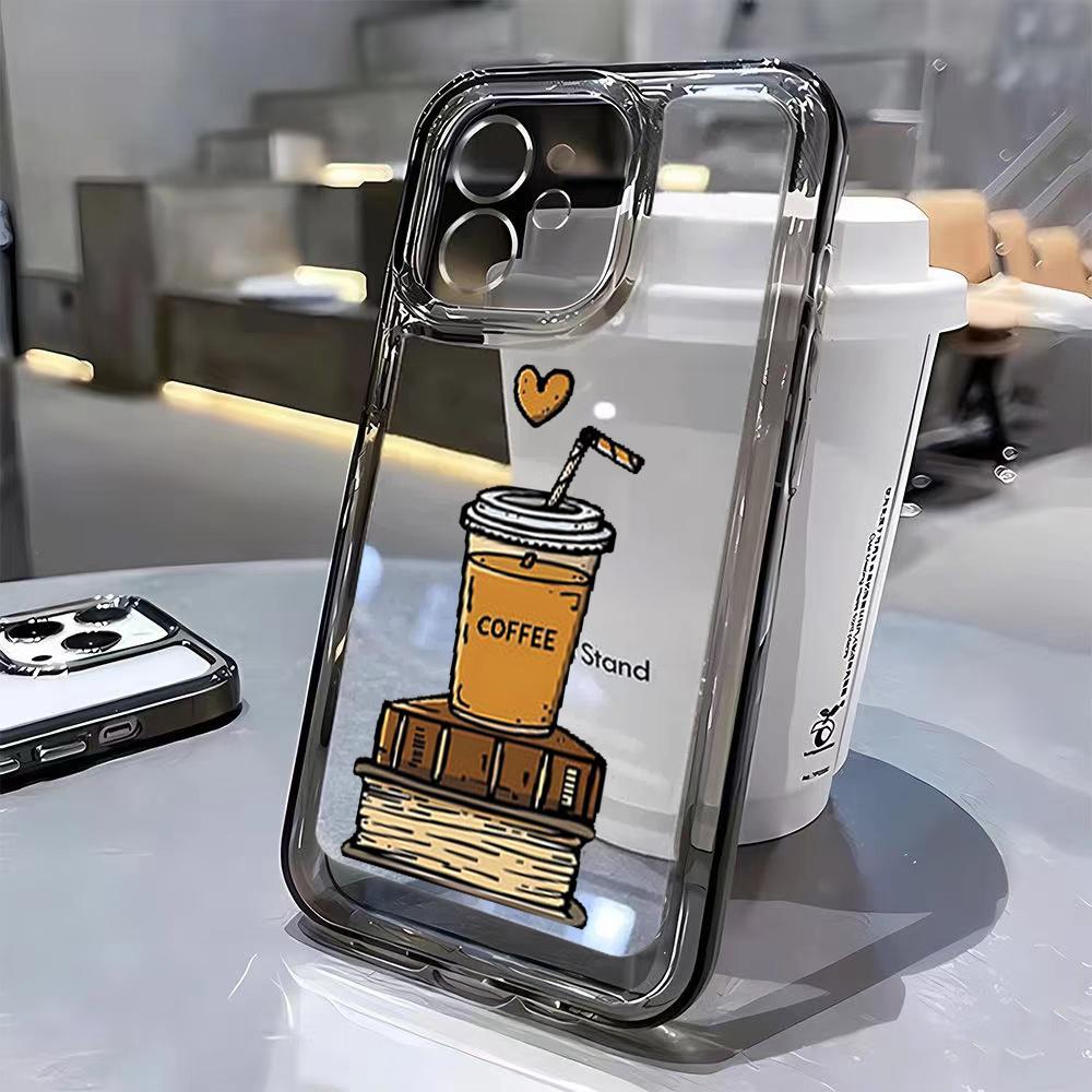 Life Moment Of Coffee Cup Phone Case For IPhone 14 15 16 17 Pro 11 12 13 Pro Max Air 15 Plus 16E Transparent Soft Clear Fundas
