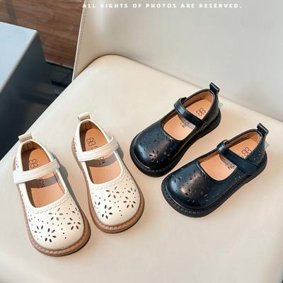 Fashion Girls' Leather Shoes Spring New Item Children's Leather Shoe Anti Slip Girl Single Shoe Hollowed Out Girl Princess Shoes