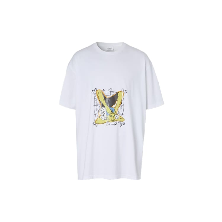 Burberry T Shirts Men's White Crew Neck Moderate 45671591