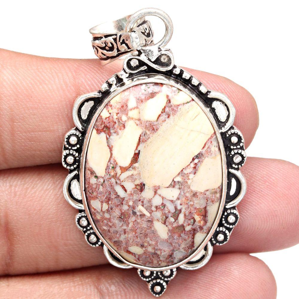 Pendant Wild Horse Jasper Gemstone Handmade Mother's Day Silver Jewelry 2.25