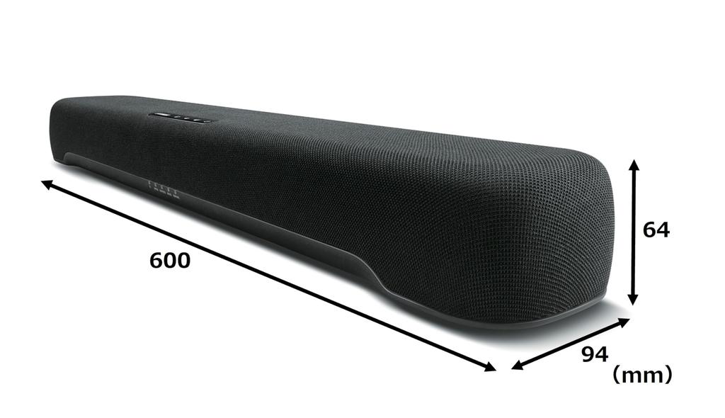 Yamaha Compact Soundbar SR-C20A, 60cm Wide, PC Gaming Speaker, Bluetooth Compatible, for TVs, Computers, and Smartphones, Black