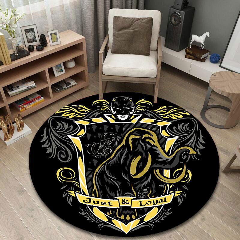 Chic Round Tattoo Multicolor Rug Mat, Non-Slip Floor Mat for Entryway