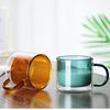 Double Wall Insulated Colorful Glass Cup Clear Espresso Coffee Mugs Handmade Beer Mug Tea Milk Whiskey Glass Cups Drinkware