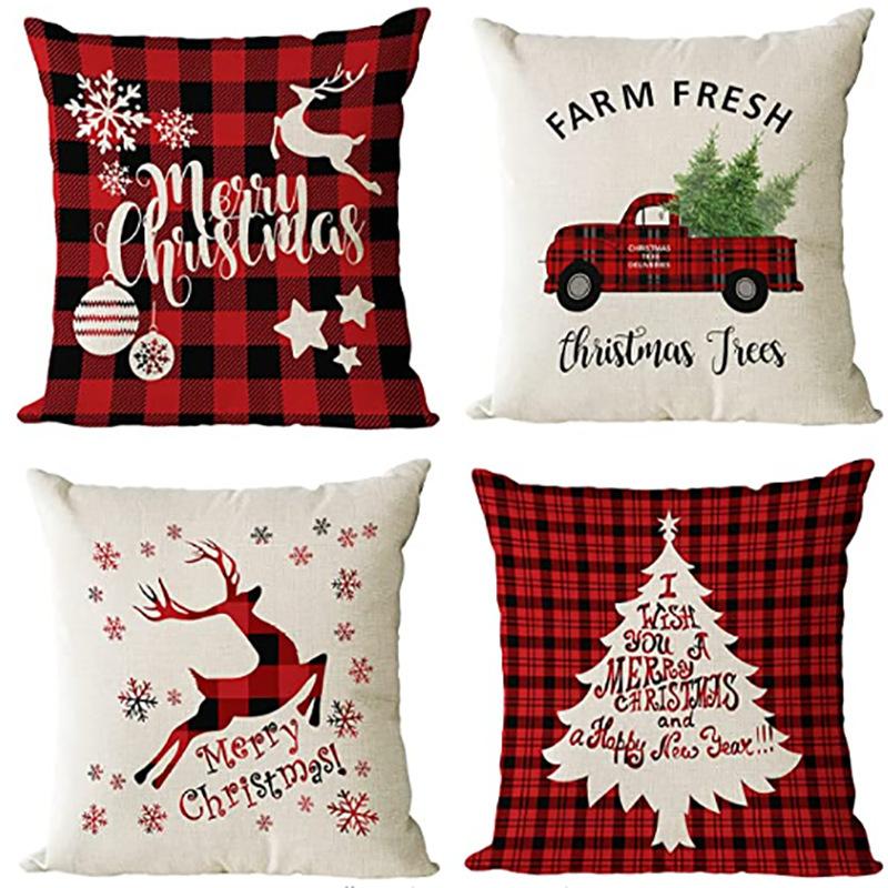 Christmas Pillow Home European Linen Sofa Cushion Cushion New Pillow Case