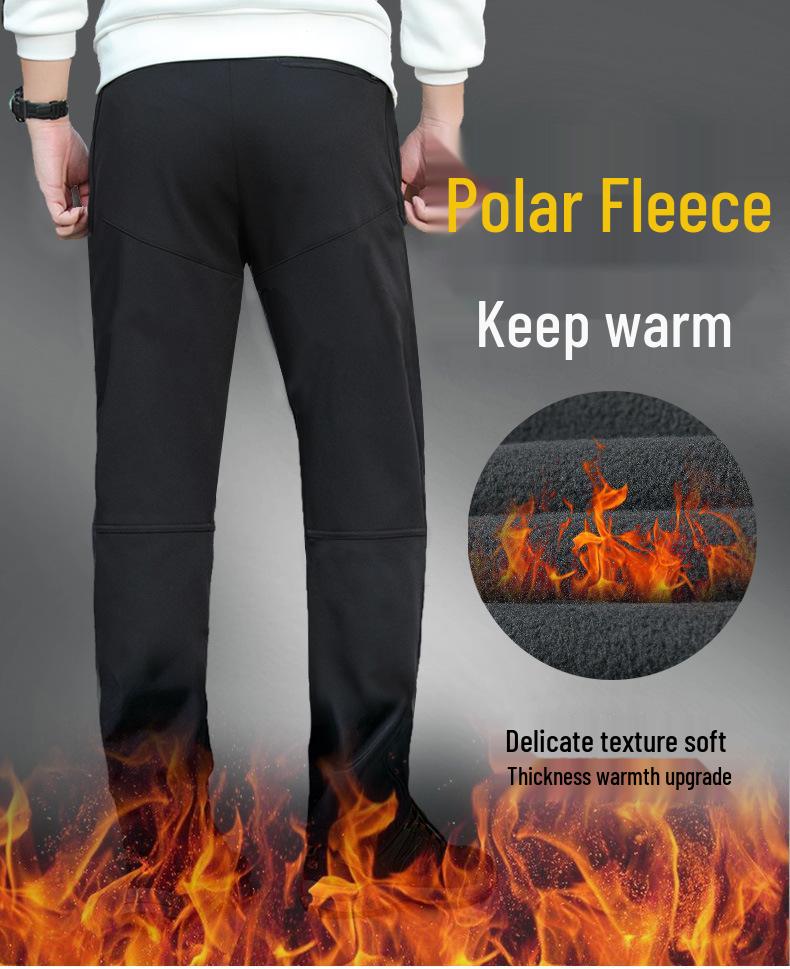 Men's Plus Size Fleece-Lined Waterproof Softshell Hiking Pants - XL