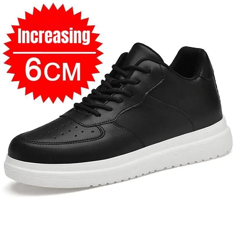 Neue Schuhe mit Höhenerhöhung für Herren 10cm Unsichtbare Elevator-Sneaker Weißes Leder Sport Zapatillas De Hombre Große Größe 46