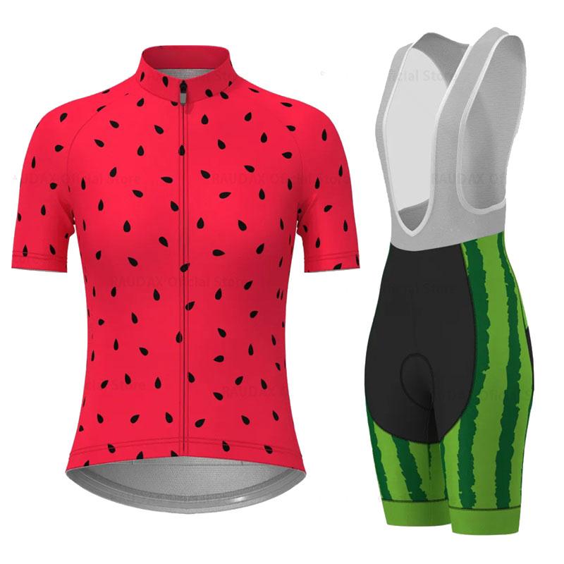 Watermelon Pink Women's Cycling Kit Summer Short Sleeve   Anti-UV Woman Jersey Maillot Ciclismo Mujer 2026 Summer Breathable Cycling Suit Set