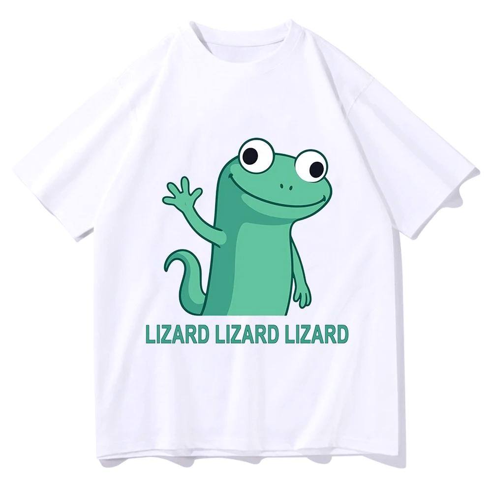Funny Lizard Meme T Shirt 2026 Fashion Women Aesthetic Tee Unisex Funny New Streetwear Kawaii Printed Y2k Summer Tees Tops