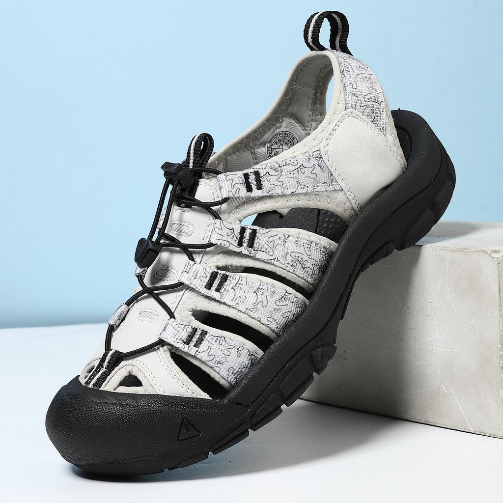 Summer Sandals Men's Thick-soled Bag-toe Men's Beach Shoes Large Size Outdoor Casual Shoes