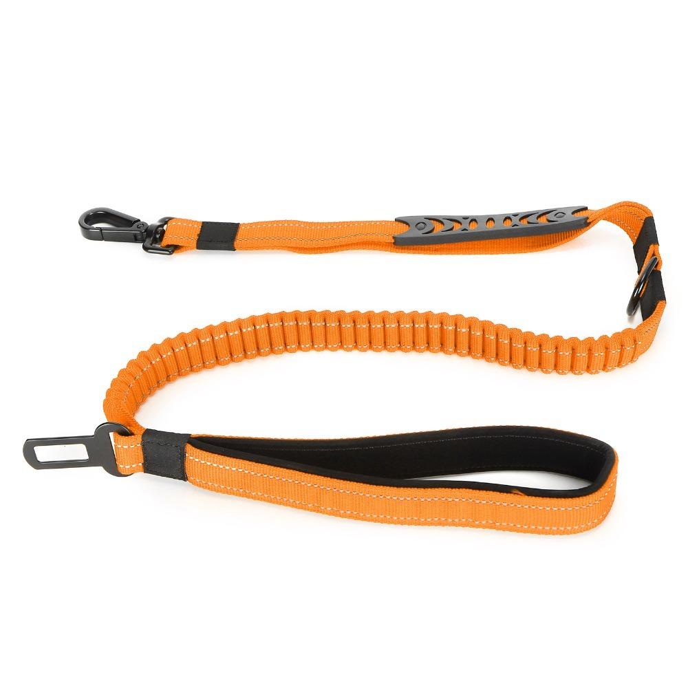 Multi Available Shades Dog Car Leash Stretchy Webbing Elastic Dog Lead  Car Travel Use