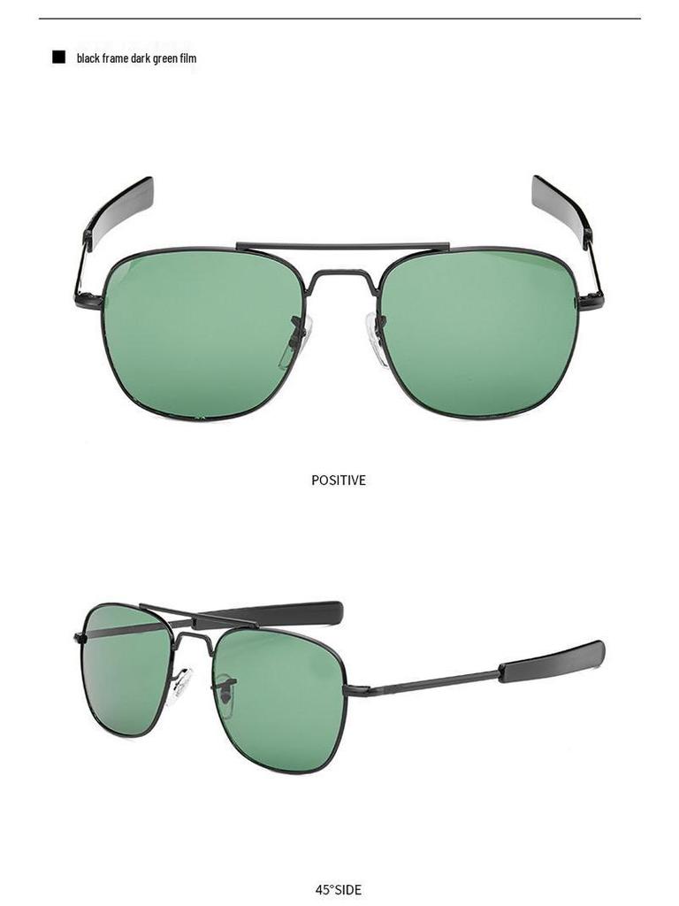 New Stylish European & American AO Men's Metal Square Frame Sunglasses