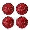 4 Pcs Christmas Ball Ornaments Glitter Sequin Shatterproof Foam Balls Decoration with Faux Pearl for Xmas Wedding Party Holiday Decor