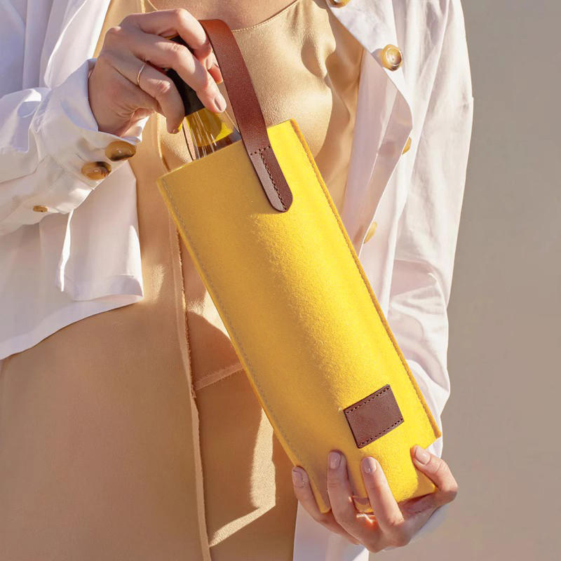 Wine Bag Felt Single Bottle Insulated Tote Double Bottle Wine Carrier Bag Padded Wine Cooler Gift For Wine Lovers Or Wedding