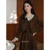 LuXiangNan Women's Brown Cropped Casual Jacket