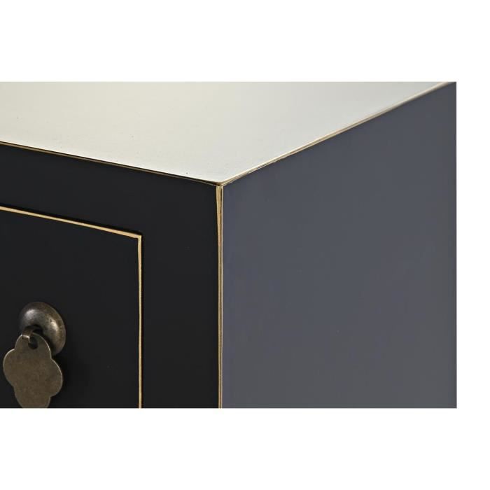Table d'appoint - 95 x 26 x 79 cm - Noir doré - Métal blanc - MDF