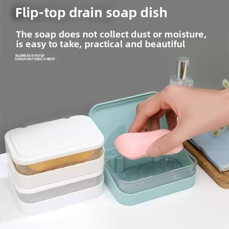 1PC Drainage Soap Storage Rack Bathroom Soap Box Without Punching Toilet Bathroom Travel Soap Box