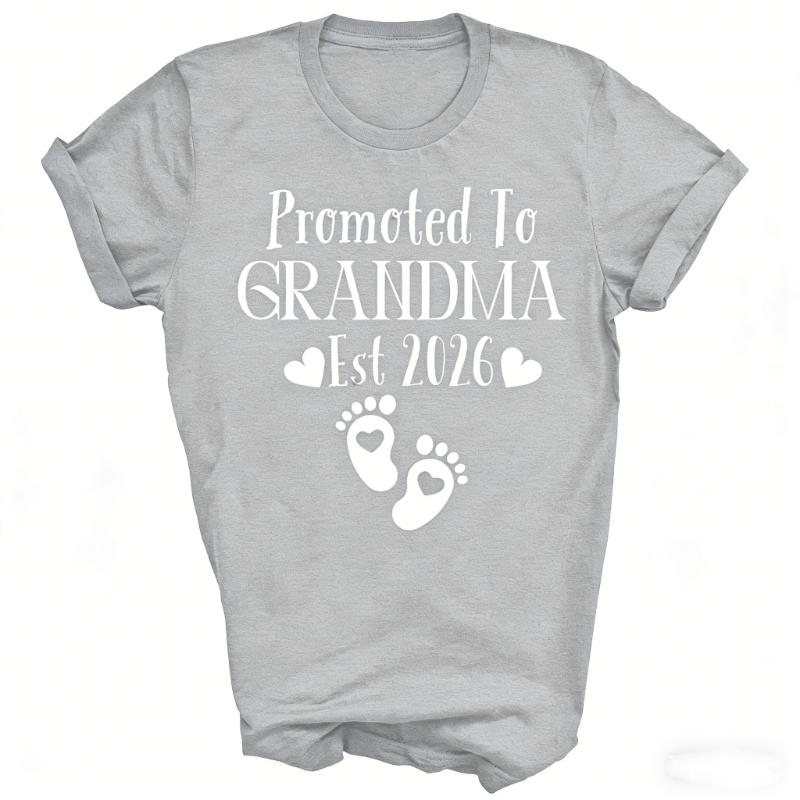 Lustige T-Shirts Oma Gegründet 2026 Unisex Shirt Geschenk Einfache Buchstaben Grafik-T-Shirts Pendler Allmatch Lässige Oberteile T-Shirt Kurzes T-Shirt