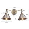 Vintage 2-Lights Wall Light Industrial Black Red Bronze Wall Sconce E27 Metal Shade Vanity Lamp Bathroom Mirror Lighting