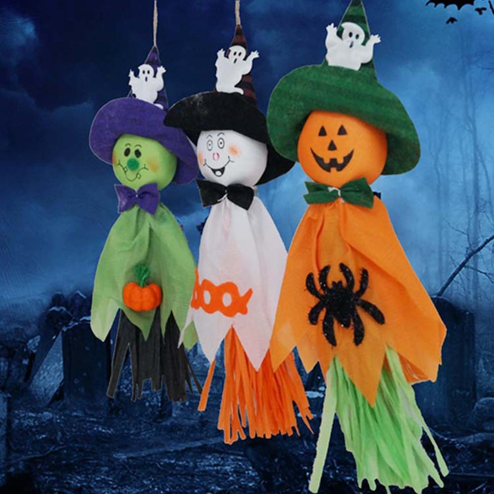 Halloween Decorations Hanging Pumpkin Ghost Straw Windsock  For Halloween Party Ornament