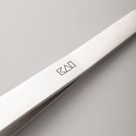 KAI Surutto Tweezers Round Tip Stainless Made Japan Fine Curved KQ3280