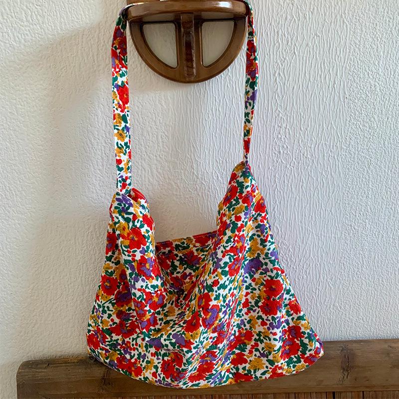 Schultertasche aus Kord-Canvas mit Leopardenmuster - Koreanischer Stil, Neues Sommer-College-Design