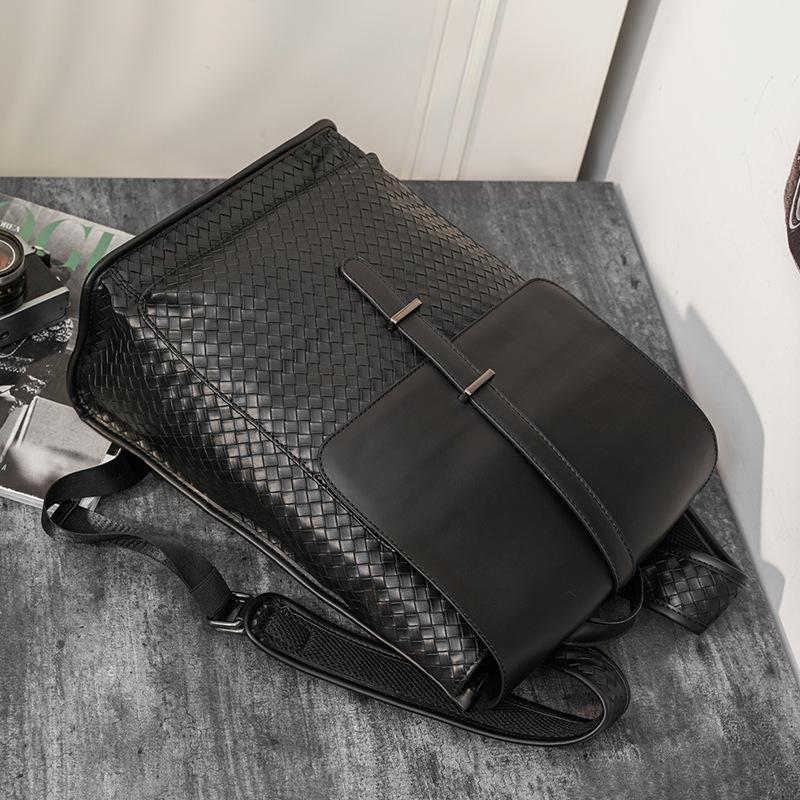 Woven Backpack, Korean Version Of Men'S Bag Business Leisure Backpack Student Bag Large Capacity Backpack Tide