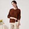 Zhaojun Women's Pure Cashmere Round Neck Drop Shoulder Sweater