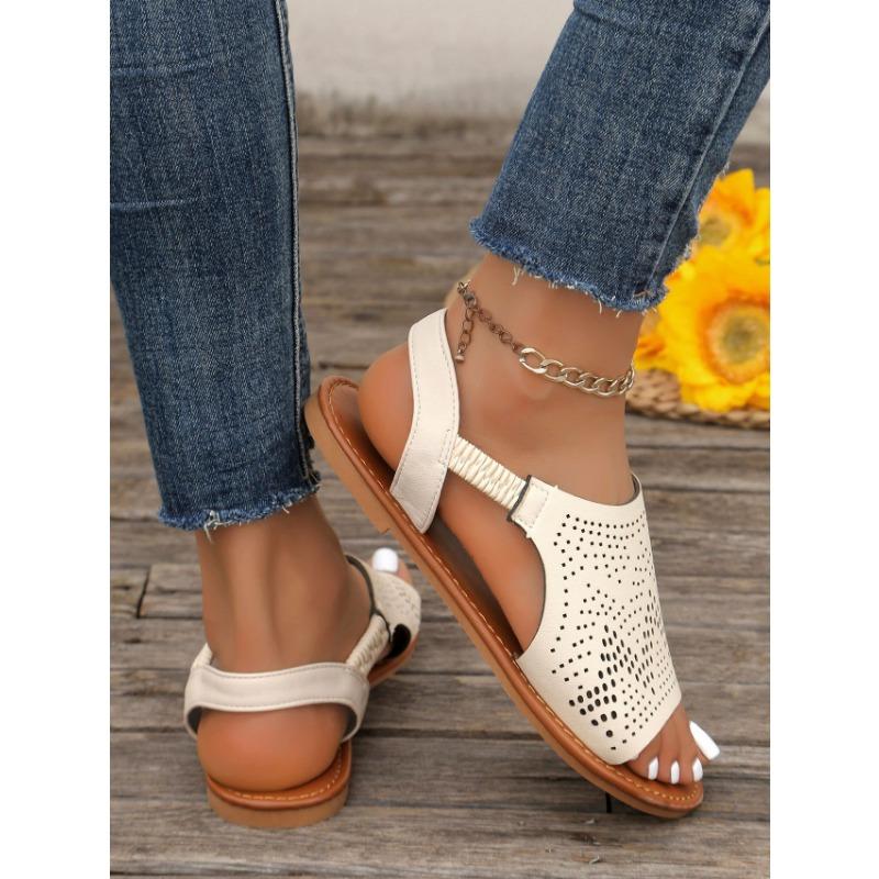 Women's Flat Sandals Women's Spring and Summer New Open Toe Fashion Beach Shoes Low Heel Comfortable Large Size Sandals