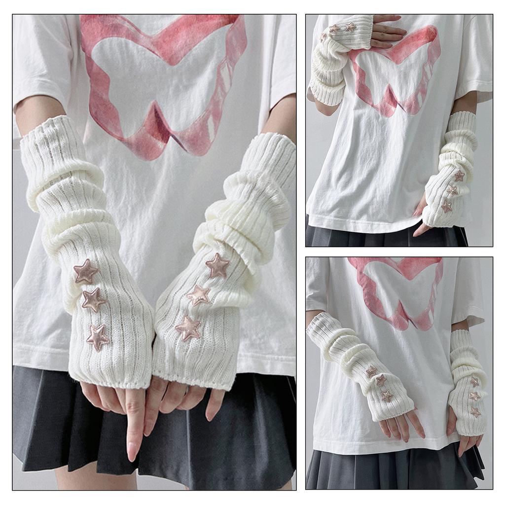 2000s Arm Sleeves for Theme Party Subculture Knitting Arm Gloves Night Club JK Style Arm Gloves Teens Fashion Arm Cover