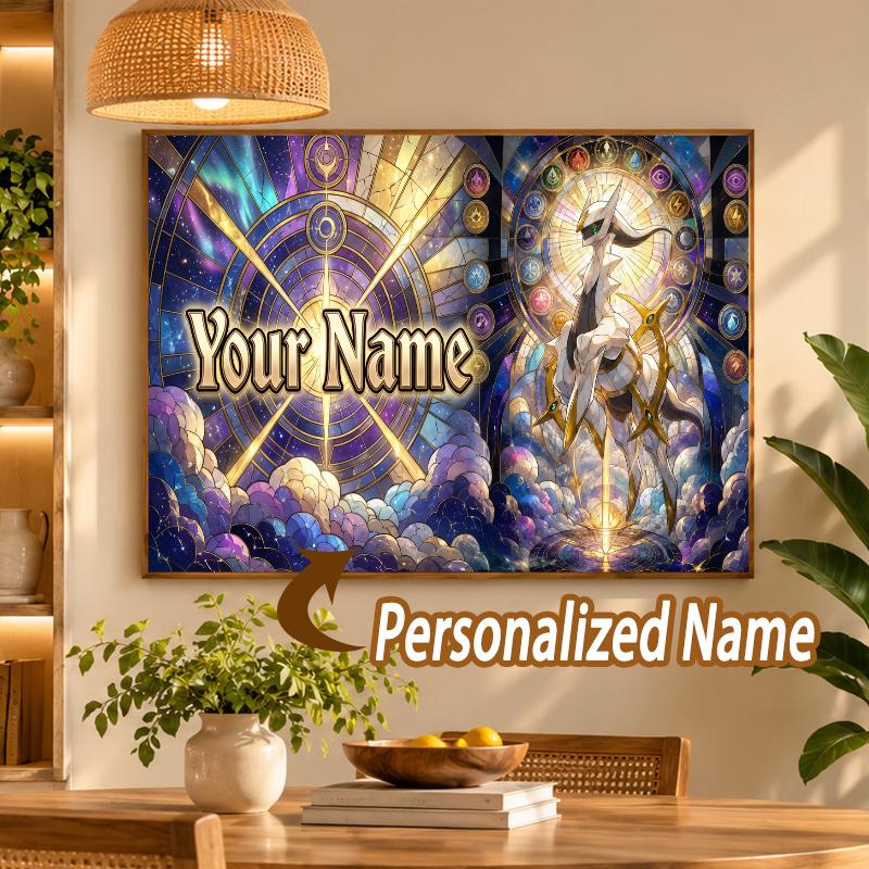 Arceus Custom Name Diamond Painting Personalized 5D Full Drill DIY Diamond Art Home Decor