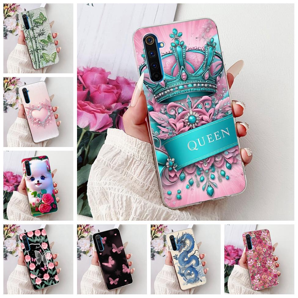 6.6" For Realme 6Pro RMX2061 RMX2063 Back Cover For Realme 6 Pro Case Clear Luxury Fashion Cute Cat Cool Funny Soft TPU Bumper