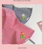 Women's Korean Checkered Wide Brim Fisherman Hat with Butterfly Tie for Summer Sun Protection