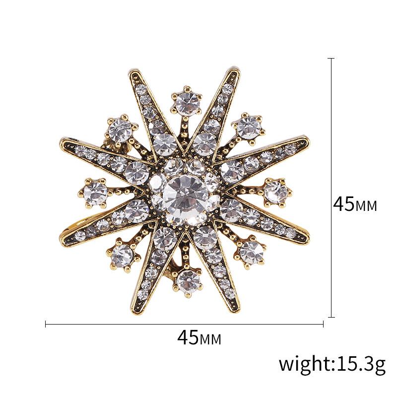 Vintage Legierung Anzug Acht-Sterne Brosche Einfaches Temperament Bekleidungszubehör Anstecknadel