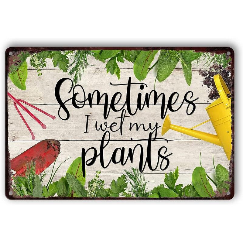Garden Tin Signs Outdoor Decor, Flowers Garden Metal Plaque for Women Mom Grandma, Potting Shed, Housewarming Gifts for Family