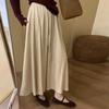 Women's Autumn High-Waist Versatile Casual Midi Skirt - Elegant Drapey Umbrella Skirt with Ladylike Flair